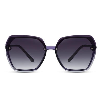 Jeulia "Shining Star" Hexagon Grey Gradient Women's Sunglasses