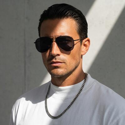 Verna Black Aviator Sunglasses