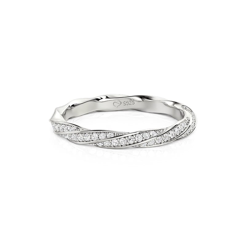 Jeulia Anillo De Boda Eternidad Patrón Ola Único Para Mujer