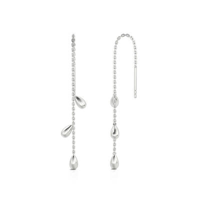 Jeulia Teardrop Pendant Sterling Silver Threader Earrings