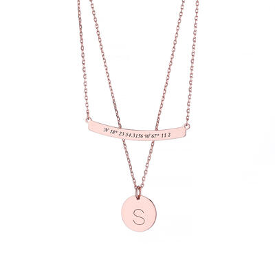 Jeulia Initial Personalized Sterling Silver Necklace