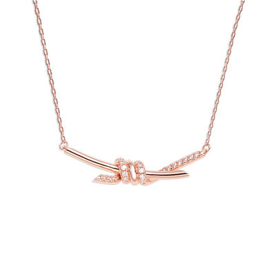 Jeulia Knot Design Sterling Silver Necklace