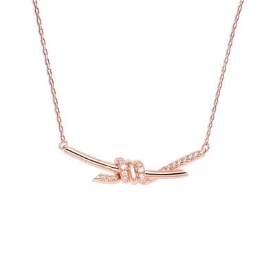 Jeulia Knot Design Sterling Silver Necklace