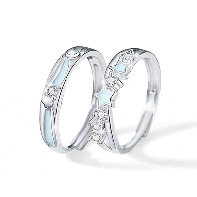 Jeulia Star Light Romantic Couple Engagement Ring