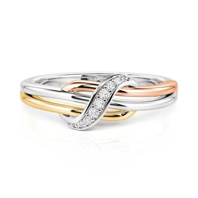 Jeulia Bague Infinité TriColor pour Femmes Argent Sterling