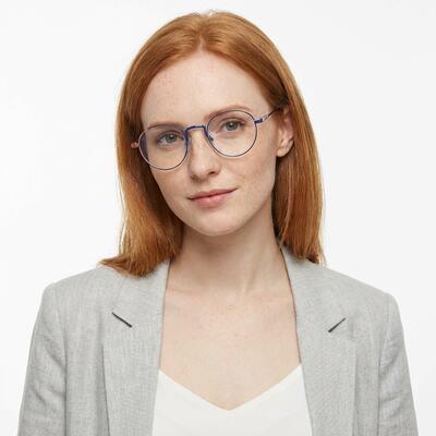 Vogt Blue Round Glasses