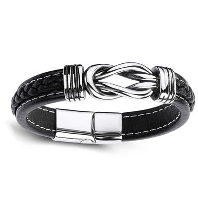 Jeulia Infinity Design Men's Bracelet in Titanium Steel(200mm)