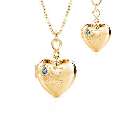 Jeulia Personalized Heart Photo Locket Necklace with Birthstone