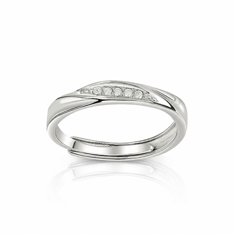 Jeulia Stylish Adjustable Sterling Silver Women's Band