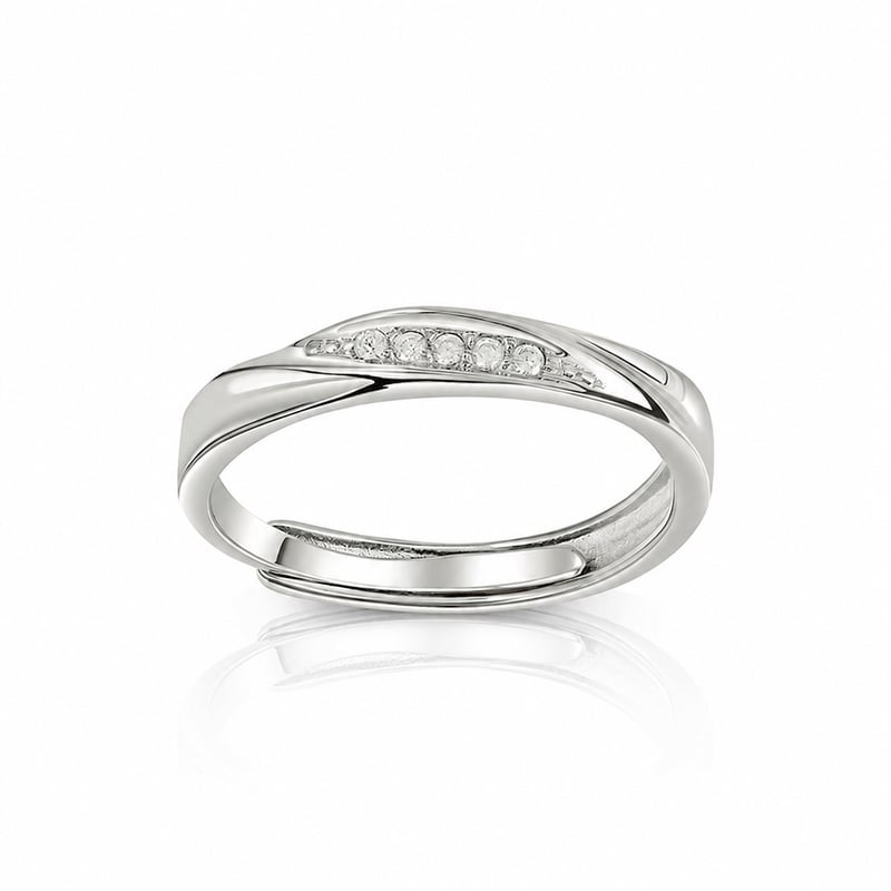 Jeulia Stylish Adjustable Sterling Silver Women's Band