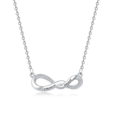 Jeulia "Can't Stop" Personalized Sterling Silver Necklace