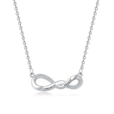 Jeulia "Can't Stop" Personalized Sterling Silver Necklace