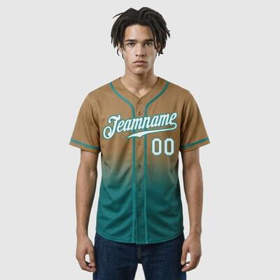 Custom Old Gold Fade Fashion Baseball Jersey – Personalized Name, Number, Logo & Bulk Orders