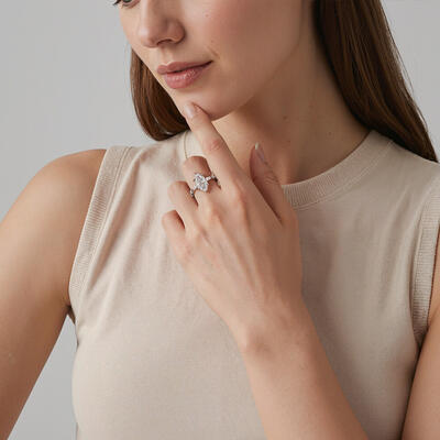 "The Effortless Love" 3ct Marquise Cut Side Stone Engagement Ring