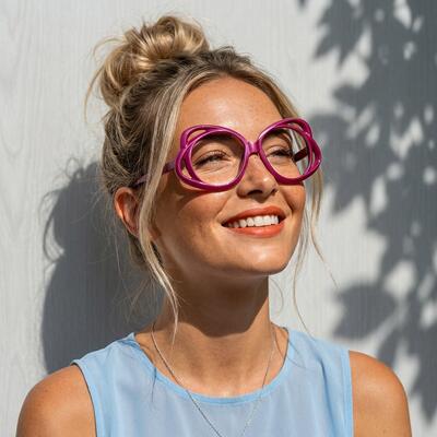 Harold Purple Round Glasses