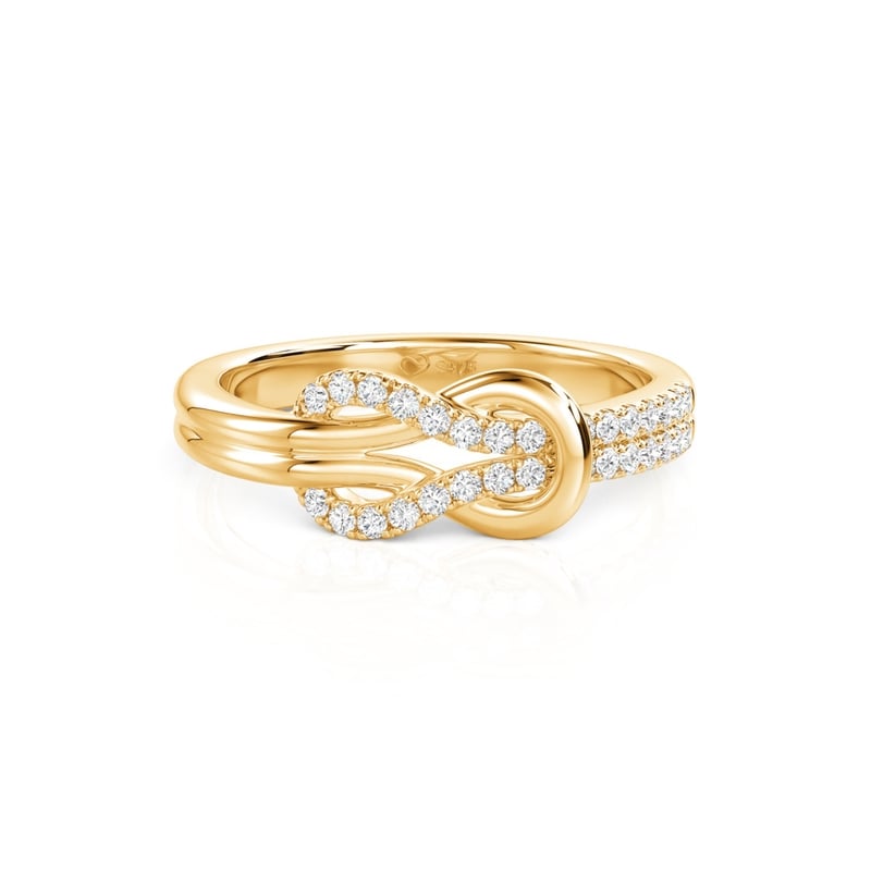 Jeulia Anillo de plata esterlina con diseño de nudo