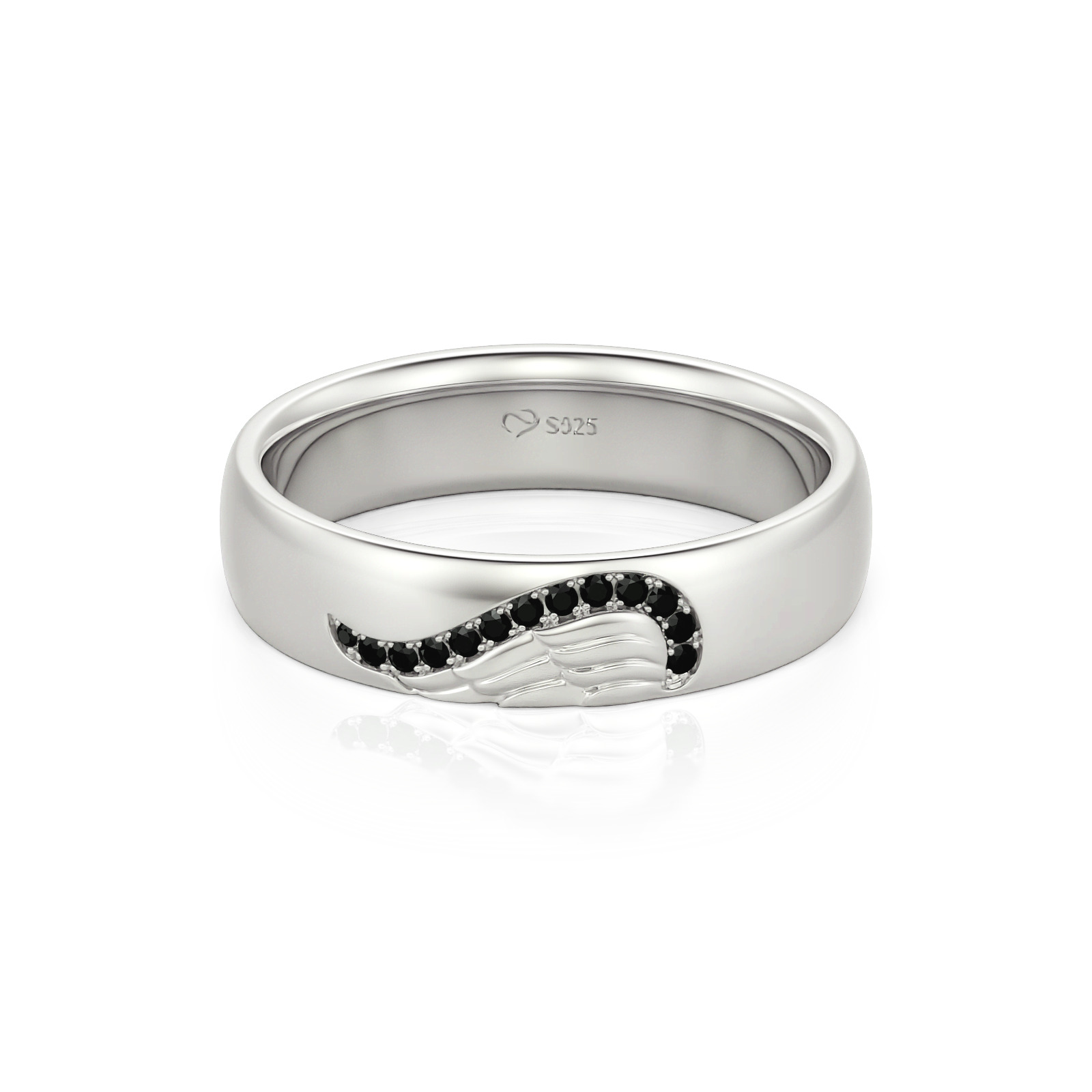 Jeulia Anillo de pareja creativo en forma de corazón para hombre