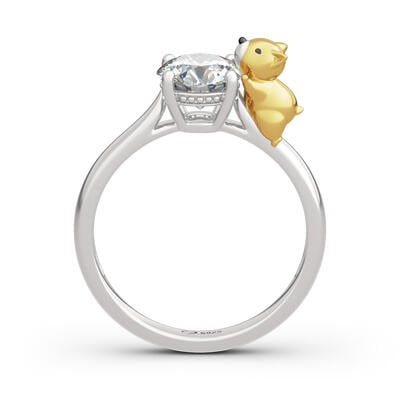 Jeulia Hug Me "Queen's Corgi" Round Cut Sterling Silver Ring