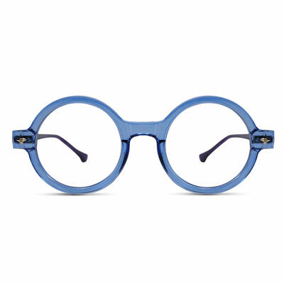 Nic Blue Round Glasses