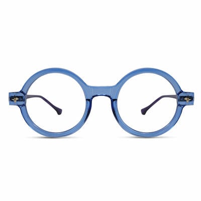 Nic Blue Round Glasses