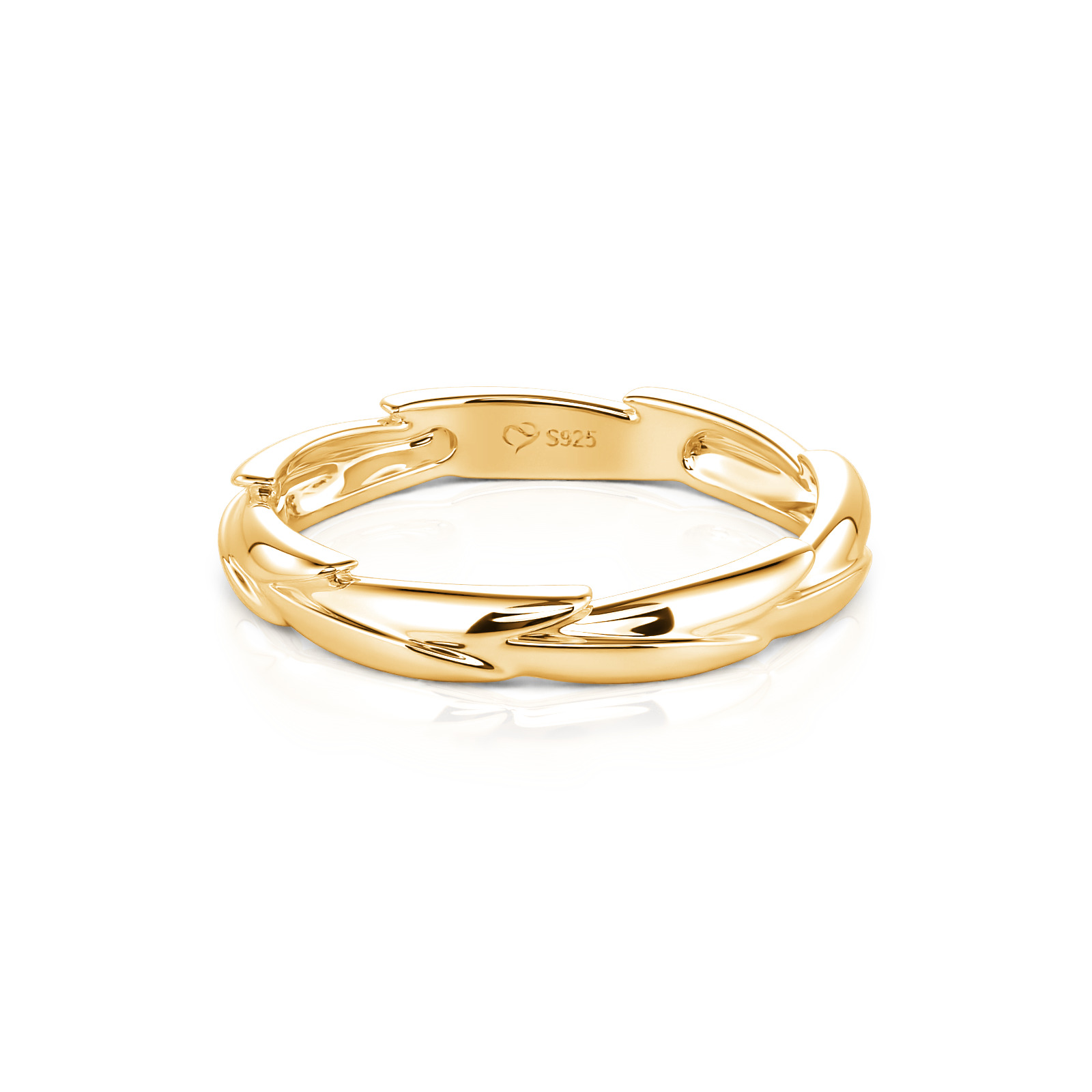 Jeulia Gold Twist Plain Wheat Wedding Band for Men