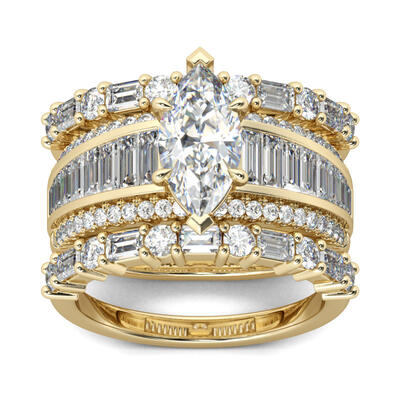 Jeulia Vintage Marquise Cut Sterling Silver Ring Set