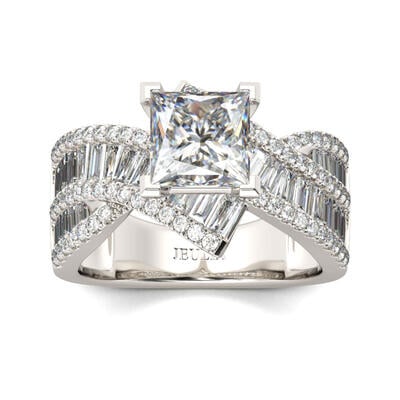 Jeulia Vintage Prinzess-Schliff Sterling Silber Ring