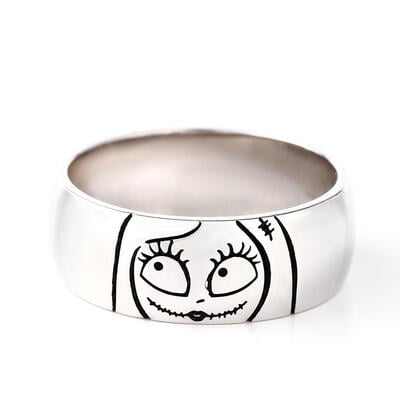 Jeulia "Rag Doll" Skull Sterling Silver Women's Band
