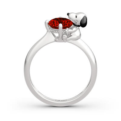 Jeulia Hug Me "Live in The Present" Puppy Round Cut Sterling Silver Ring