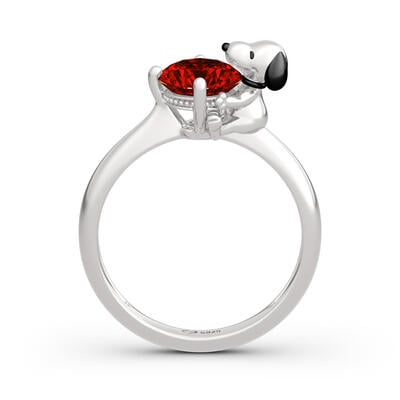 Jeulia Hug Me "Live in The Present" Puppy Round Cut Sterling Silver Ring