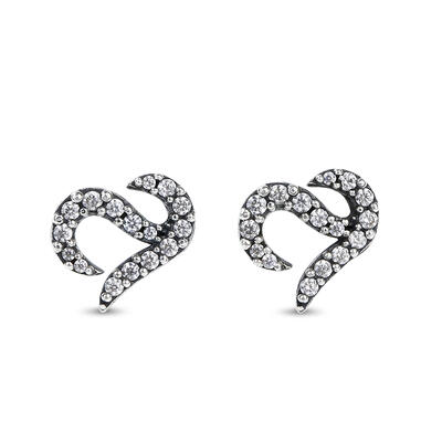 Jeulia Logo Shape Commemorative Sterling Silver Stud Earrings