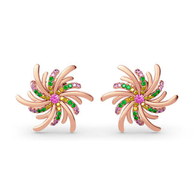 Jeulia "Gorgeous Firework" Sterling Silver Stud Earrings