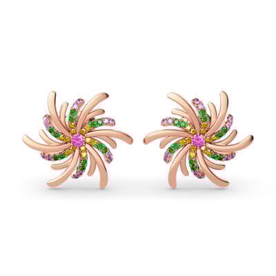 Jeulia "Gorgeous Firework" Sterling Silver Stud Earrings