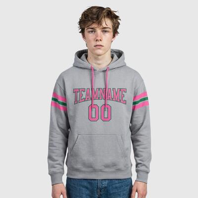 Comfortable Custom Stitched Gray Football Pullover Hoodie Personalized Team Name & Logo Soft Material
