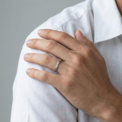 "To All the Yesterdays Ahead" Men's Wedding Ring