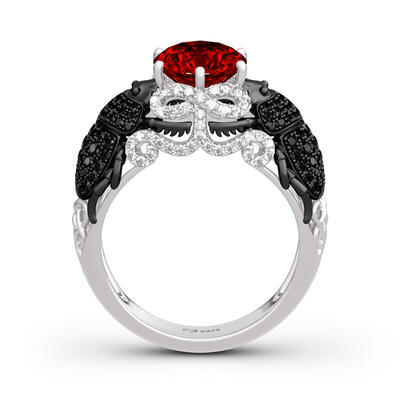 Jeulia "Insect Magic" Scarab Design Round Cut Sterling Silver Ring