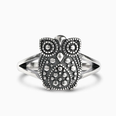 Jeulia "As Wise As An Owl" Sterling Silver Ring