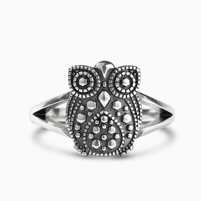 Jeulia "As Wise As An Owl" Sterling Silver Ring
