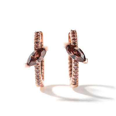 Jeulia Simple Marquise Cut Sterling Silver Hoop Earrings