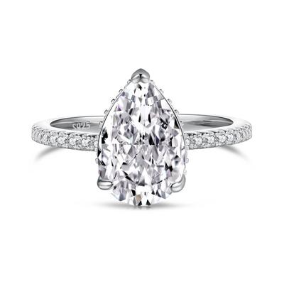 Jeulia Classic Pear Cut Sterling Silver Ring