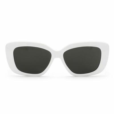 Long Weiße Rechteckige Sonnenbrille