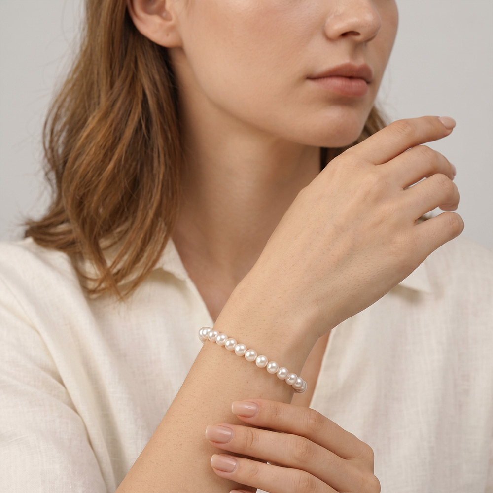 "Begleiter" Süßwasserperlen-Armband 5,5-6,0 mm