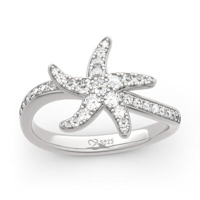 Jeulia Starfish Sterling Silver Ring
