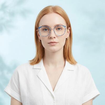 Pamela Blaue Runde Brille