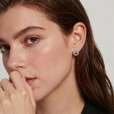 "If You Are in Full Bloom, Butterflies Will Come" Round Cut Stud Earrings