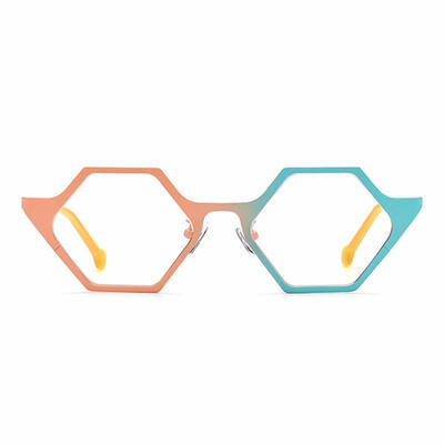 Macarthu Orange Geometrische Brille