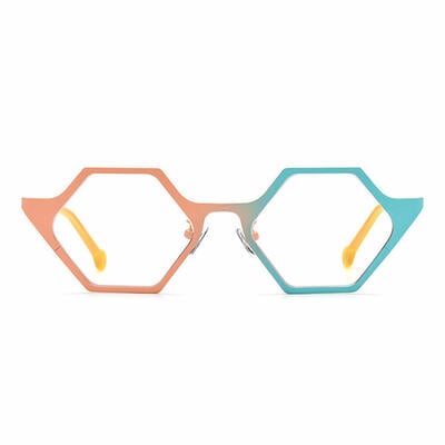 Macarthu Orange Geometrische Brille