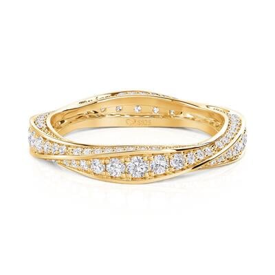 Jeulia Mobius Gold Gradient Pavé Wedding Band for Women