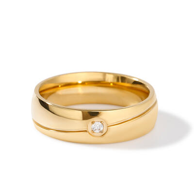 Jeulia Simple Solitaire Acier Titane Bague pour Homme