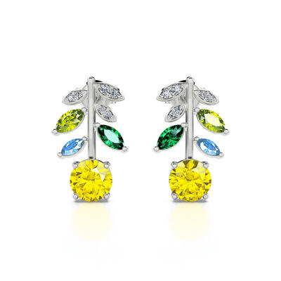 Jeulia "Spring is Coming" Flowerlet Sterling Silver Stud Earrings